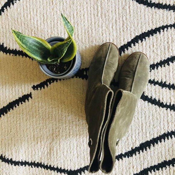 Jimmy Choo Suede Biker Boots Rabbit Fur - Picture 4 of 14